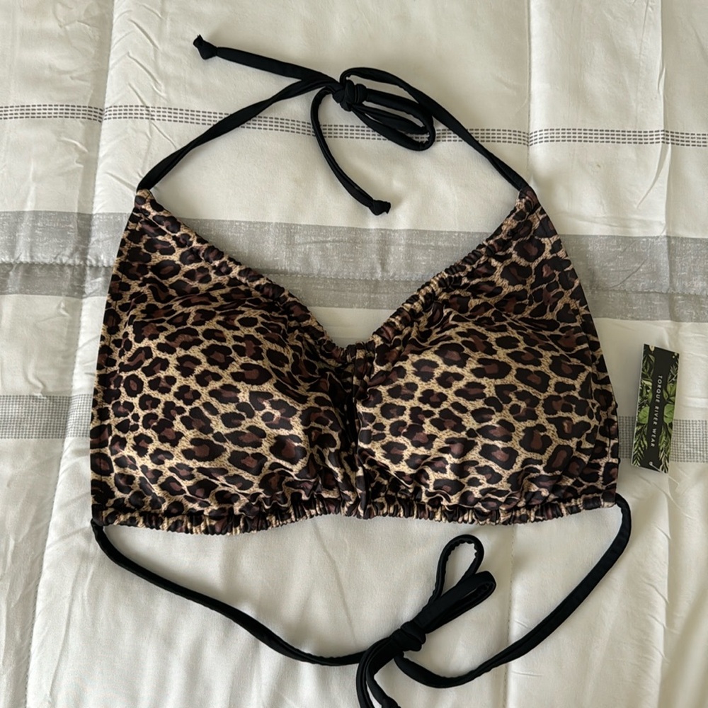 Animal print swim top